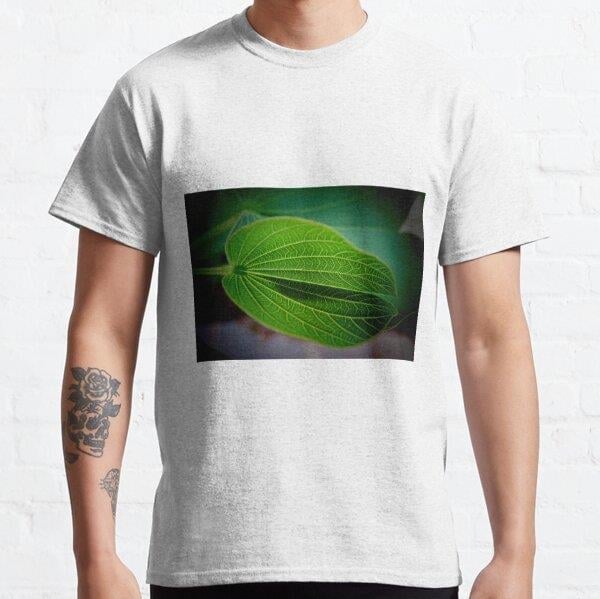 Textured Leaf - Patterns of Nature Tasarım Baskılı Tişört (bol kalıp t-shirt)