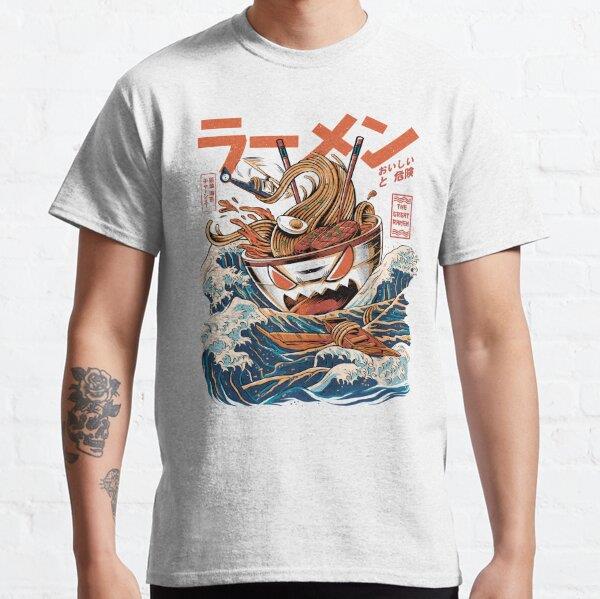 The black Great Ramen Tasarım Baskılı T-Shirt (bol kalıp tişört)