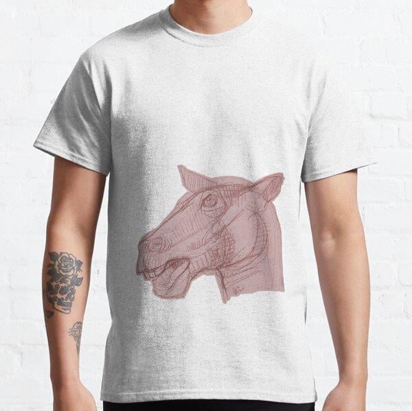 The Horse of Apollo (Original Drawing by ACCI) Tasarım Baskılı Tişört (Bol kesim t-shirt)