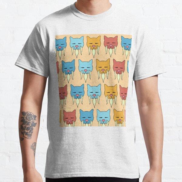 the miaw teacher, funny cat pattern Tasarım Baskılı Tişört (bol kalıp t-shirt)