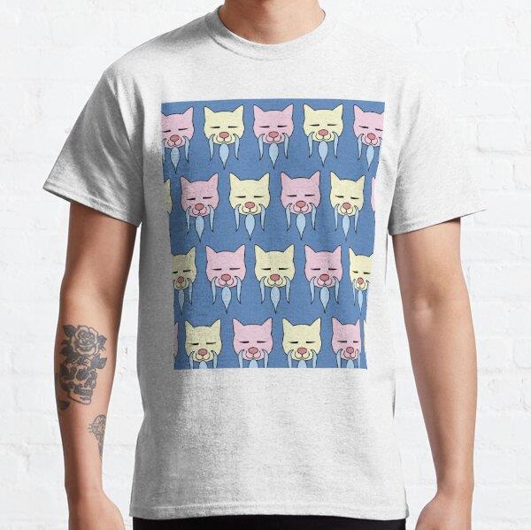 the miaw teacher, funny cat pattern Tasarım Baskılı Tişört (bol kalıp t-shirt)