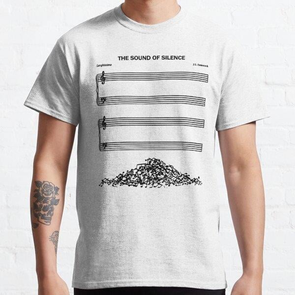 The Sound Of Silence music sheets Tasarım Baskılı Tişört (Bol kalıp t-shirt)