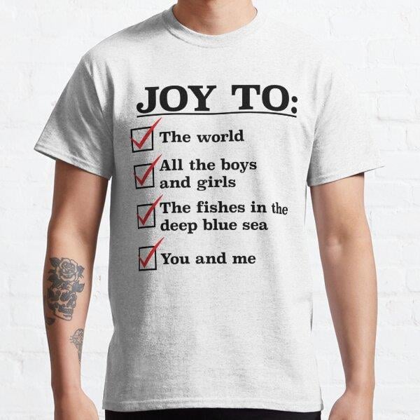 Three Dog Night Joy to the World Checklist Tasarım Baskılı Tişört (Rahat Kalıp T-shirt)