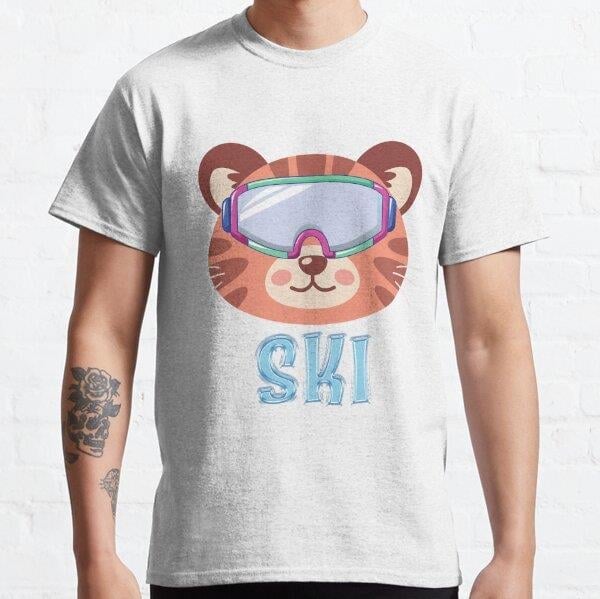 Tiger Ski Goggles Tasarım Baskılı Tişört (Bol kesim t-shirt)