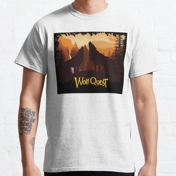 Tower Fall Howl - WolfQuest Dream Tasarım Baskılı Tişört (Rahat kalıp t-shirt)