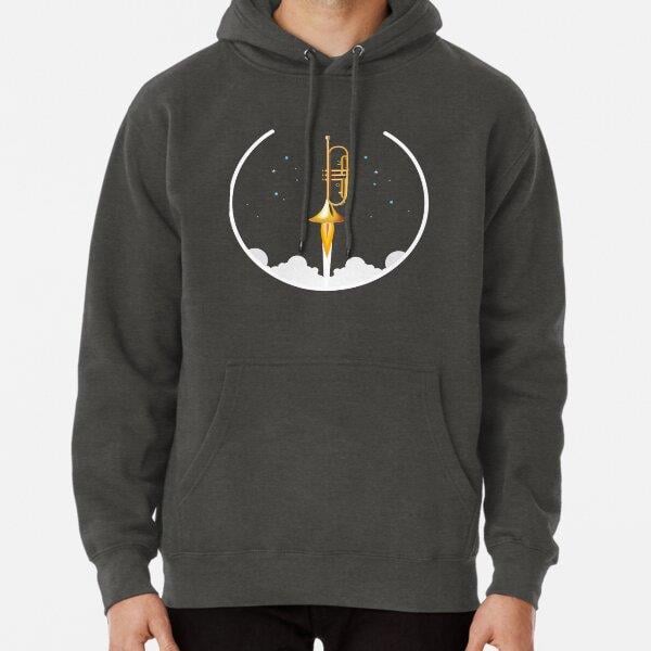 Trumpet Rocket Tasarım Baskılı Kapşonlu Sweatshirt