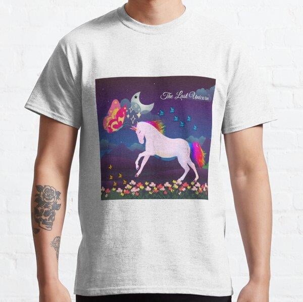 Unicorn and Butterfly Tasarım Baskılı Tişört (Bol kesim t-shirt)