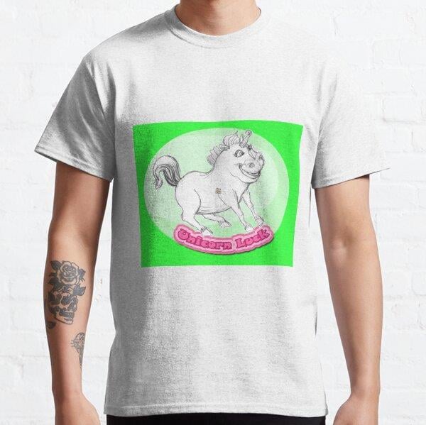 Unicorn Luck - Chubby Unicorn Horse (Original Drawing by ACCI) Tasarım Baskılı Tişört (Bol kesim t-shirt)