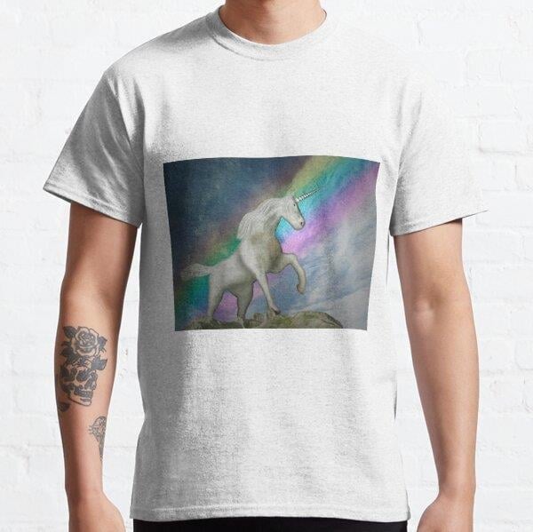 Unicorn with rainbow Tasarım Baskılı Tişört (Bol kesim t-shirt)