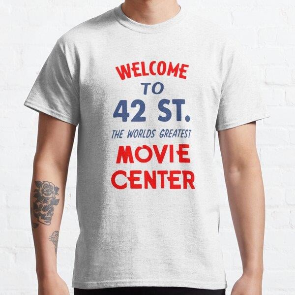 Unisex 42nd St Movie Center Baskılı T-Shirt (Rahat Kalıp Tişört)