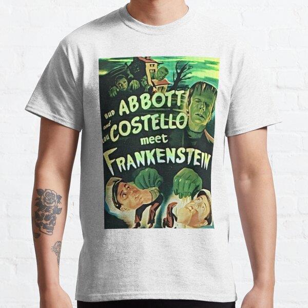 Unisex Abbott and Costello meet Frankenstein Baskılı T-Shirt (Rahat Kalıp Tişört)