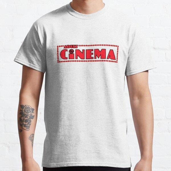 Unisex Adult Cinema Review 1980s Porn Mag Logo Baskılı T-Shirt (Rahat Kalıp Tişört)