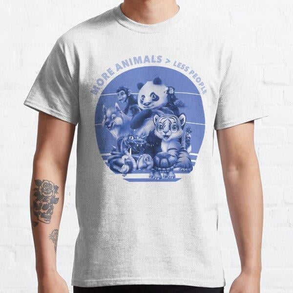 Unisex Animals Over People | Animal lover Baskılı T-Shirt (Rahat Kalıp Tişört)