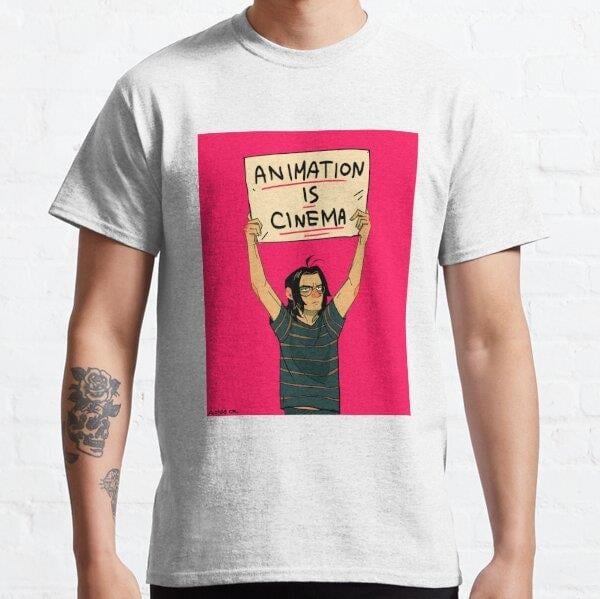 Unisex ANIMATION IS CINEMA Baskılı T-Shirt (Rahat Kalıp Tişört)