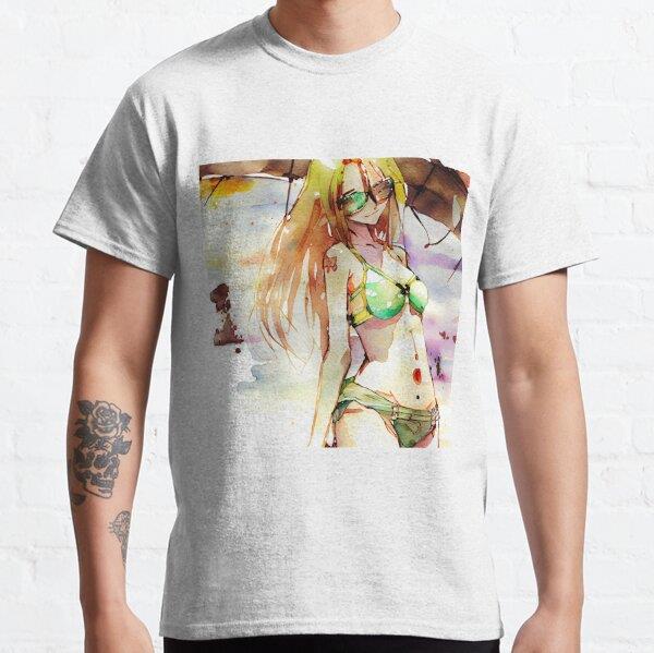Unisex Anime Bikini Girl #21 Tasarım Baskılı T-Shirt (Rahat Kalıp Tişört)
