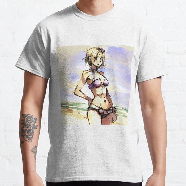 Unisex Anime Bikini Girl #52 Tasarım Baskılı T-Shirt (Rahat Kalıp Tişört)