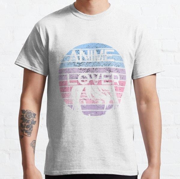 Unisex Anime Lover retro style. Tasarım Baskılı T-Shirt (Rahat Kalıp Tişört)