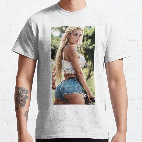 Unisex Anime PinUp Girl: Suki Tanaka 054 (going for a ride) Tasarım Baskılı T-Shirt (Rahat Kalıp Tişört)