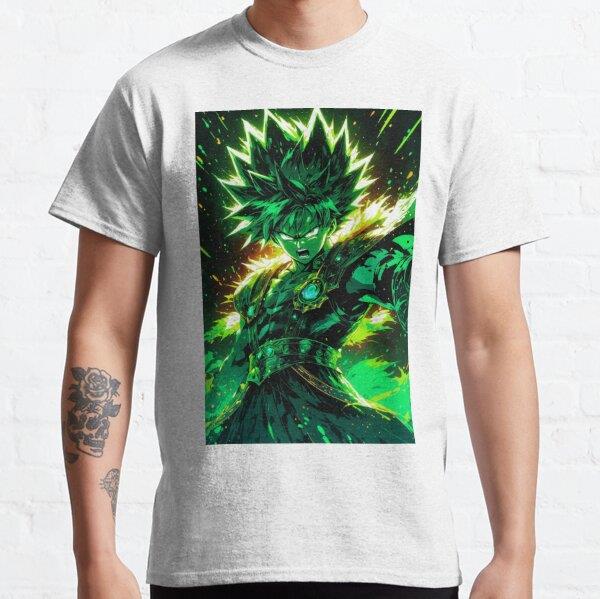 Unisex Anime Pinup Guy: Anime Hero Yelling (hero series 005) Tasarım Baskılı T-Shirt (Rahat Kalıp Tişört)