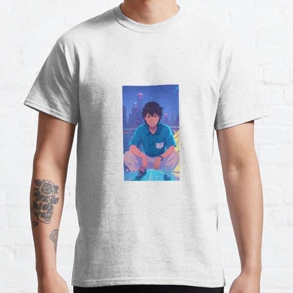 Unisex Anime vintand saga Tasarım Baskılı T-Shirt (Rahat Kalıp Tişört)