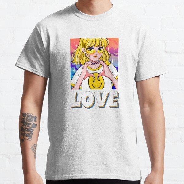 Unisex anime vinyl Tasarım Baskılı T-Shirt (Rahat Kalıp Tişört)