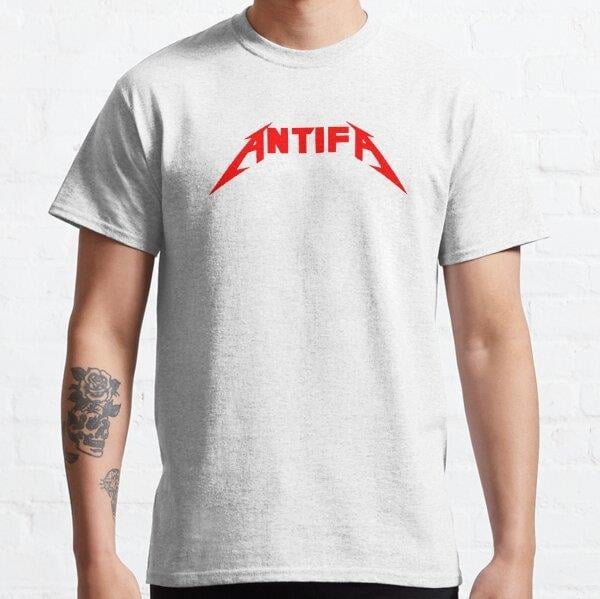 Unisex Antifa Catgirl Red Menace Tasarım Baskılı T-Shirt (Rahat Kalıp Tişört)