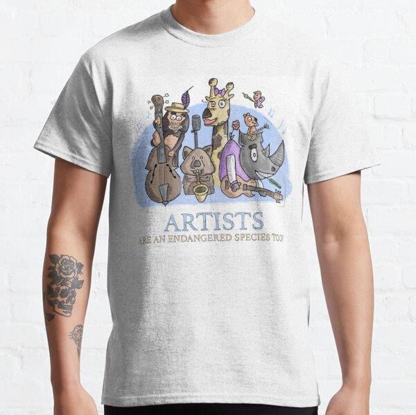 Unisex Artists Endangered Baskılı T-Shirt (Rahat Kalıp Tişört)