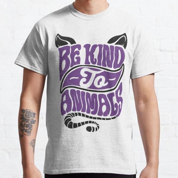 Unisex Be Kind To Animals Baskılı T-Shirt (Rahat Kalıp Tişört)