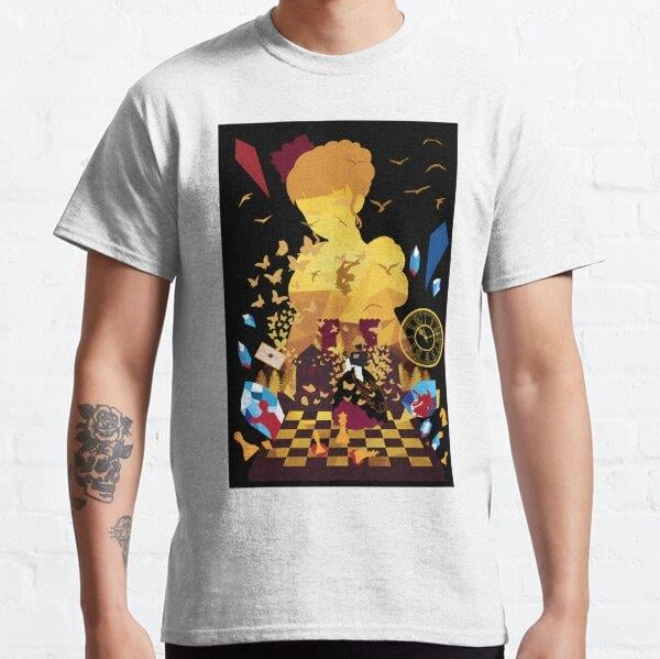 Unisex Beatrice The Golden Witch Negative Space Tasarım Baskılı T-Shirt (Rahat Kalıp Tişört)