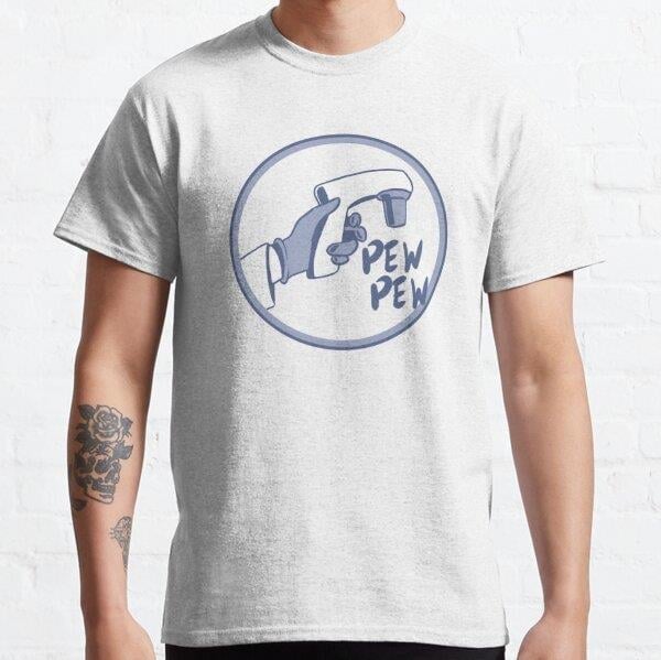 Unisex Biology pipette gun - blue Baskılı T-Shirt (Rahat Kalıp Tişört)