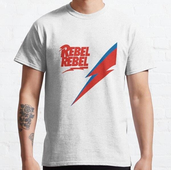 Unisex born to ride<<Bowie Bowie, Bowie Bowie Bowie Bowie Bowie, Bowie Bowie Bowie Bowie, Bowie Bowie Bowie Baskılı T-Shirt (Rahat Kalıp Tişört)