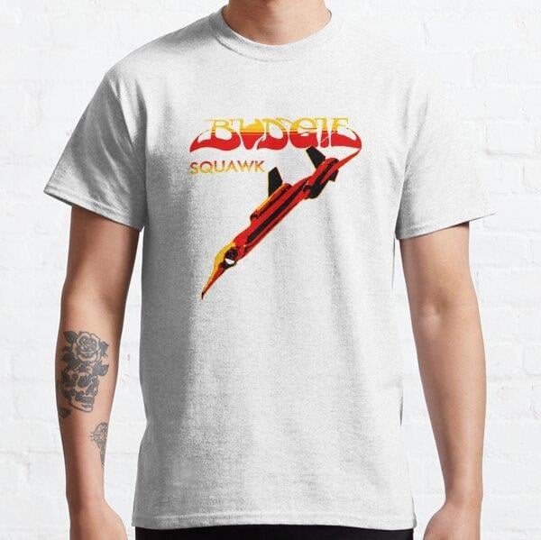 Unisex Budgie Band Squawk Album v3 Baskılı T-Shirt (Rahat Kalıp Tişört)