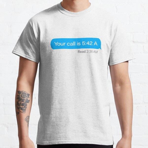 Unisex Call Time Text Message Baskılı T-Shirt (Rahat Kalıp Tişört)