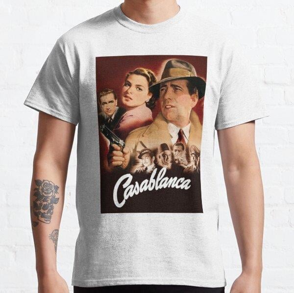 Unisex Casablanca (1942) Movie Baskılı T-Shirt (Rahat Kalıp Tişört)