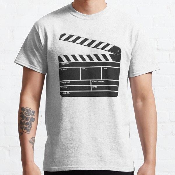 Unisex Cinema shutter Baskılı T-Shirt (Rahat Kalıp Tişört)