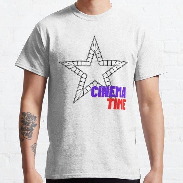 Unisex cinema time Baskılı T-Shirt (Rahat Kalıp Tişört)