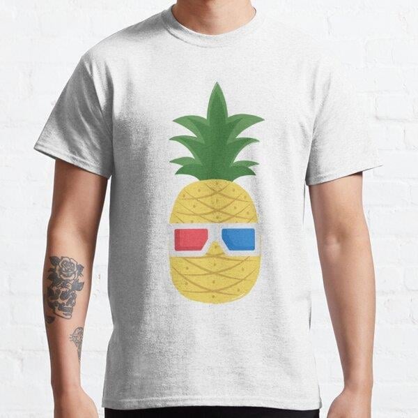 Unisex Cinephile Pineapple Baskılı T-Shirt (Rahat Kalıp Tişört)