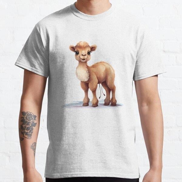 Unisex Cute camel Baskılı T-Shirt (Rahat Kalıp Tişört)