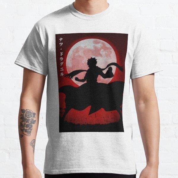Unisex FAIRY TAIL - NATSU DRAGNEEL Tasarım Baskılı T-Shirt (Rahat Kalıp Tişört)