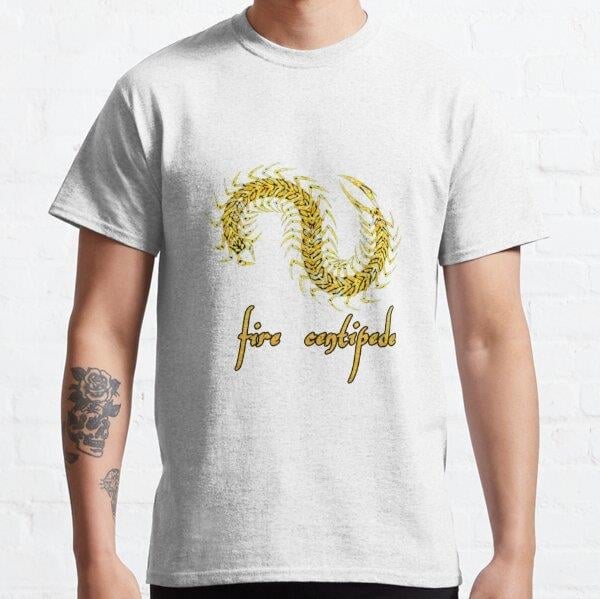 Unisex fire centipede Baskılı T-Shirt (Rahat Kalıp Tişört)