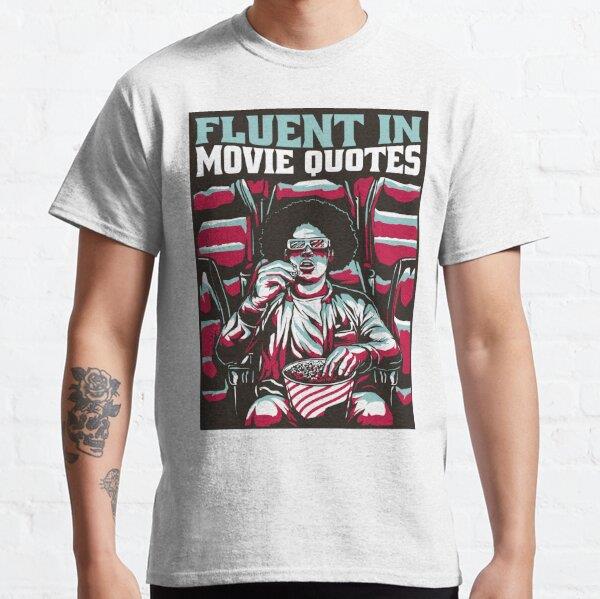 Unisex FLUENT IN MOVIE QUOTES Baskılı T-Shirt (Rahat Kalıp Tişört)