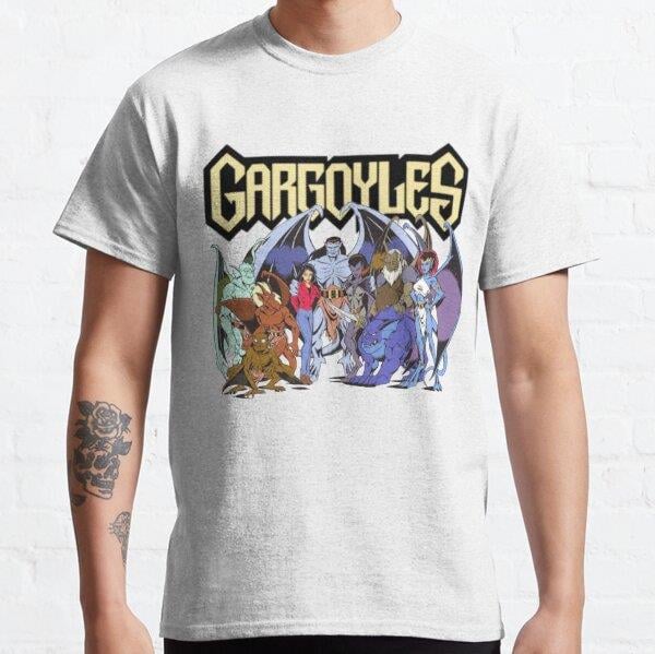 Unisex Gargoyles The Origin Tasarım Baskılı T-Shirt (Rahat Kalıp Tişört)