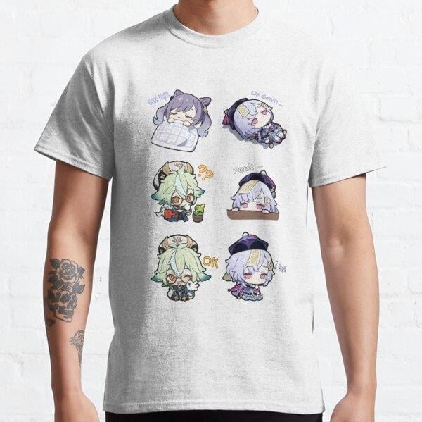 Unisex genshin impact furina Tasarım Baskılı T-Shirt (Rahat Kalıp Tişört)