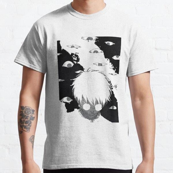 Unisex gojo satoru eyes Tasarım Baskılı T-Shirt (Rahat Kalıp Tişört)