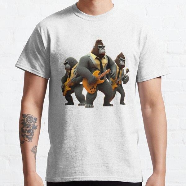 Unisex Gorilla Band Baskılı T-Shirt (Rahat Kalıp Tişört)