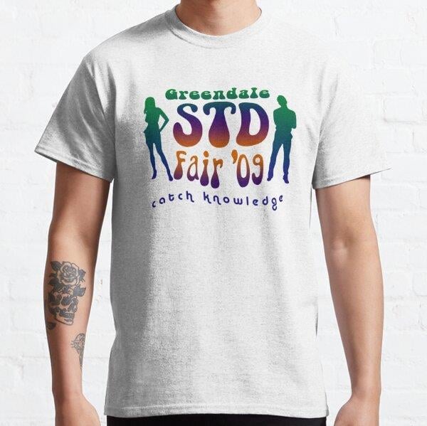 Unisex Greendale STD Fair 09 Baskılı T-Shirt (Rahat Kalıp Tişört)