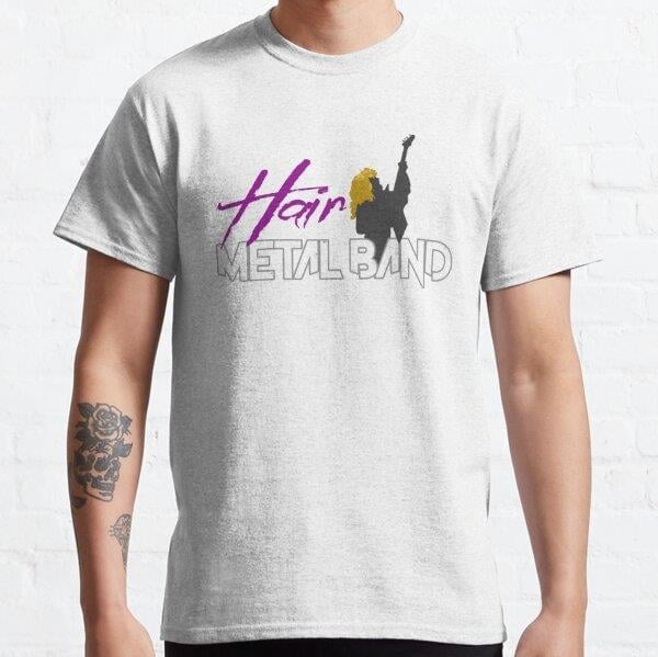 Unisex Hair Metal Band Classic   Baskılı T-Shirt (Rahat Kalıp Tişört)