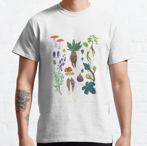 Unisex Herbology Plants, Farm and Animal Herbology Baskılı T-Shirt (Rahat Kalıp Tişört)