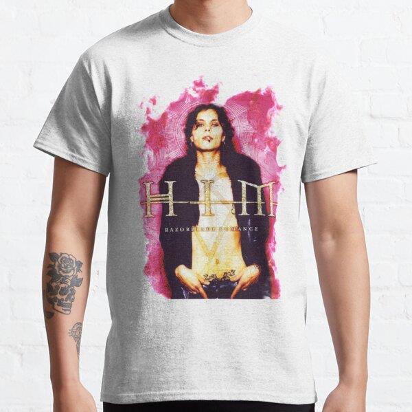 Unisex Him Band VV H I M - Him Ville Valo Razorblade Romance smoke   Baskılı T-Shirt (Rahat Kalıp Tişört)