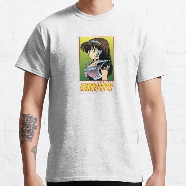 Unisex Hook-Ups HookUps Tasarım Baskılı T-Shirt (Rahat Kalıp Tişört)